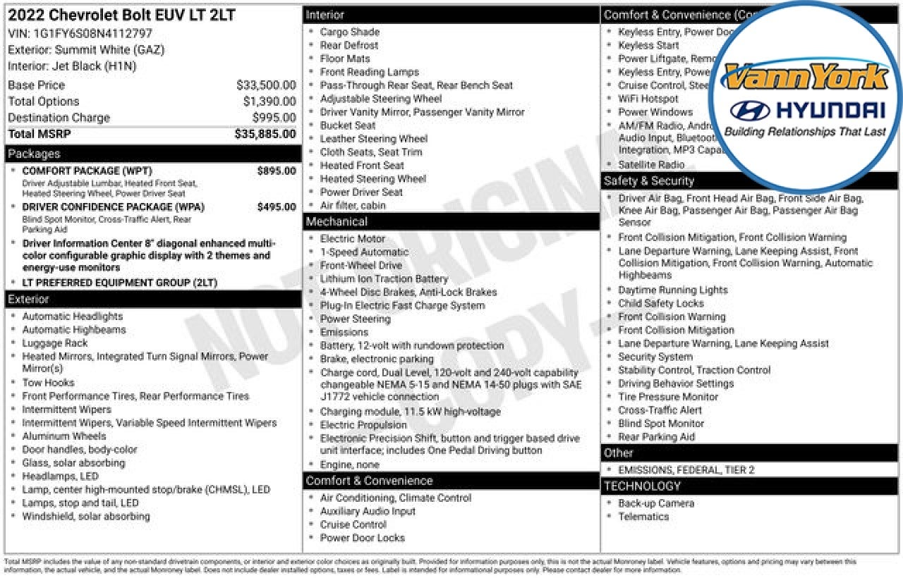 2022 Chevrolet Bolt EUV LT