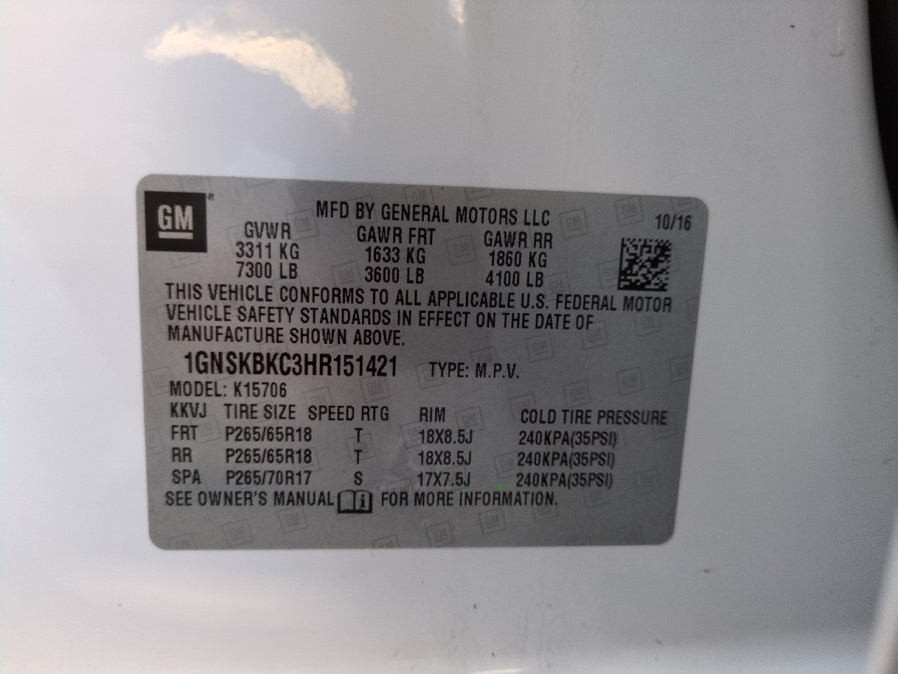 2017 Chevrolet Tahoe LT