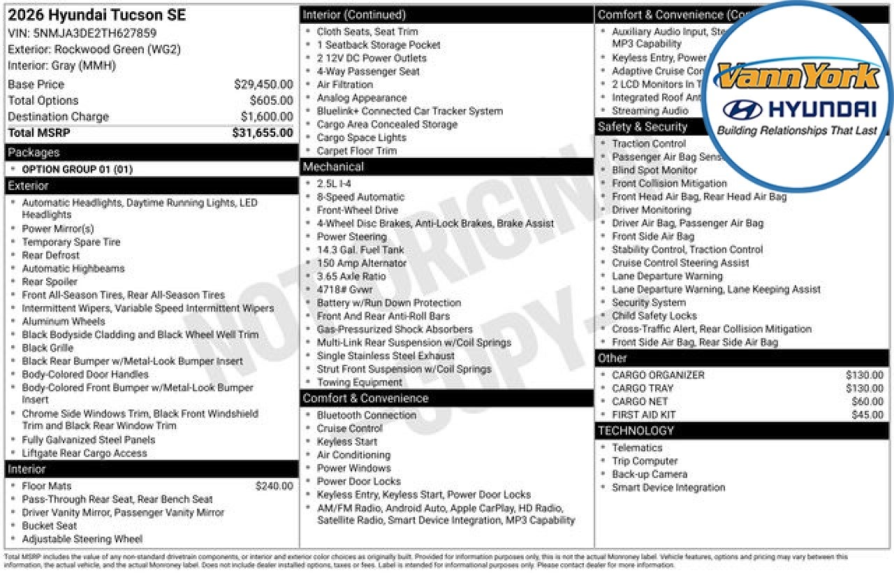 2026 Hyundai TUCSON SE