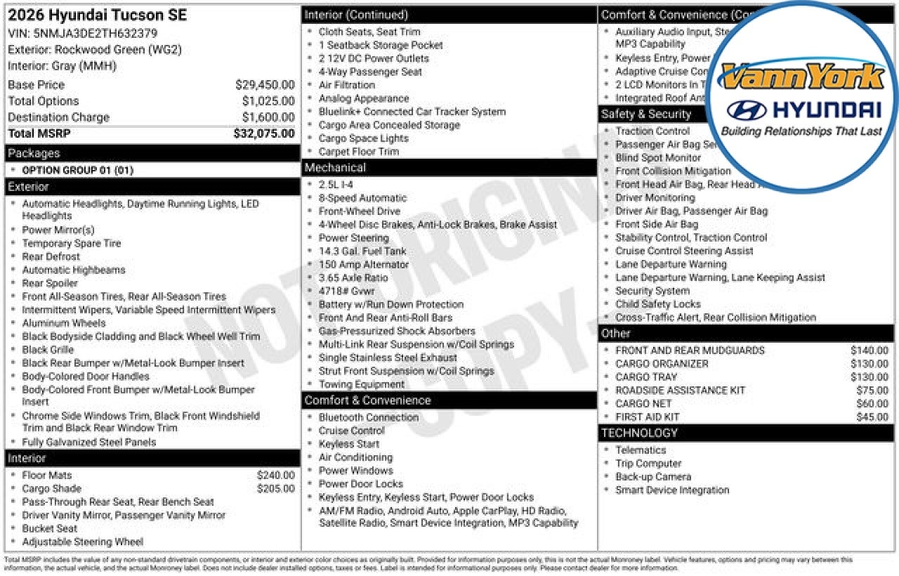 2026 Hyundai TUCSON SE