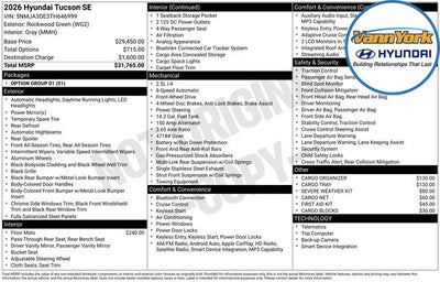 2026 Hyundai TUCSON SE
