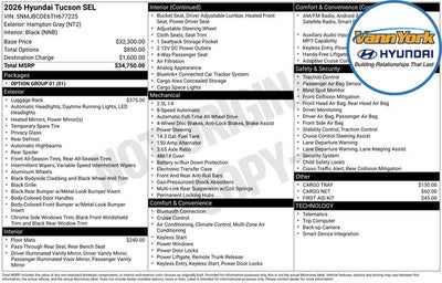 2026 Hyundai TUCSON SEL