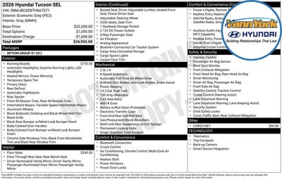 2026 Hyundai TUCSON SEL