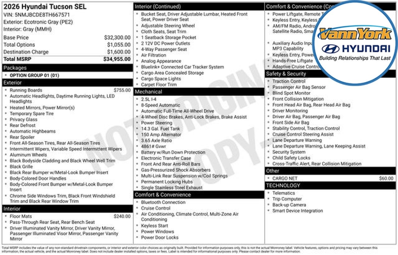 2026 Hyundai TUCSON SEL