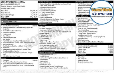 2026 Hyundai TUCSON SEL