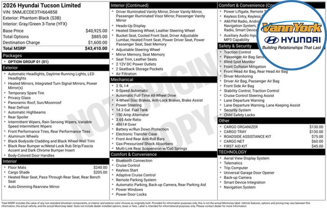 2026 Hyundai TUCSON Limited