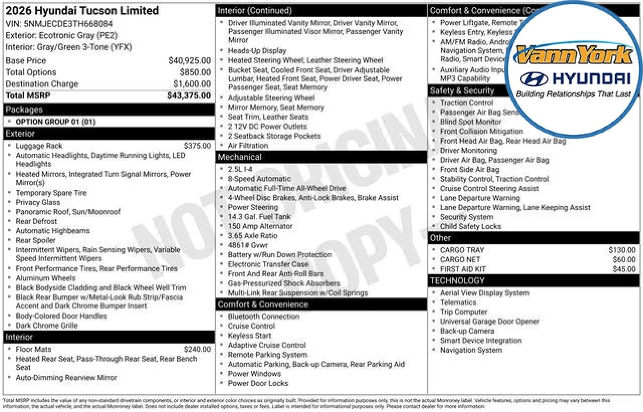2026 Hyundai TUCSON Limited