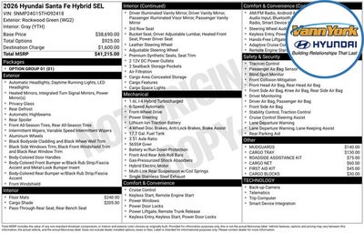 2026 Hyundai SANTA FE HYBRID SEL