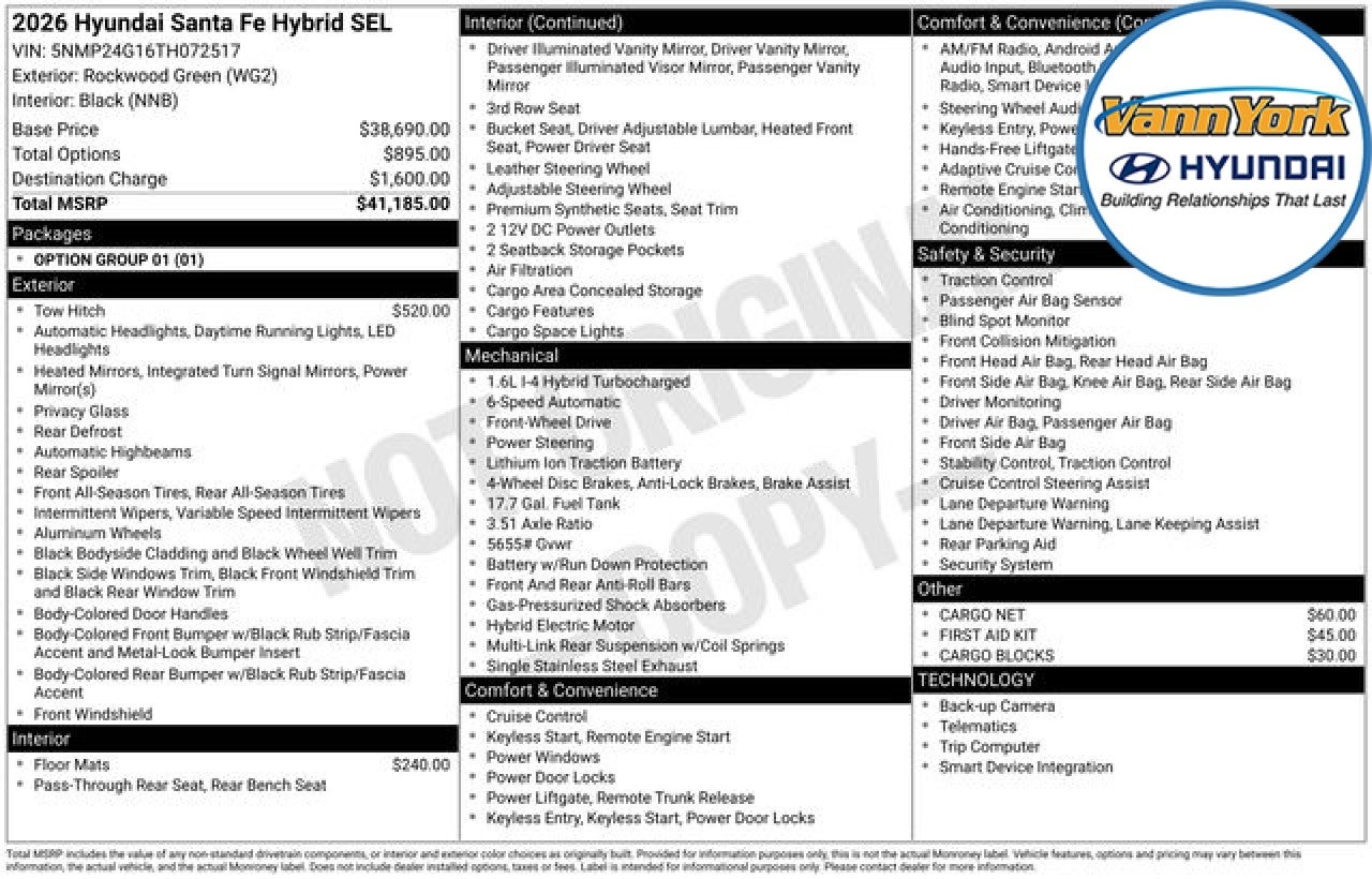 2026 Hyundai SANTA FE HYBRID SEL