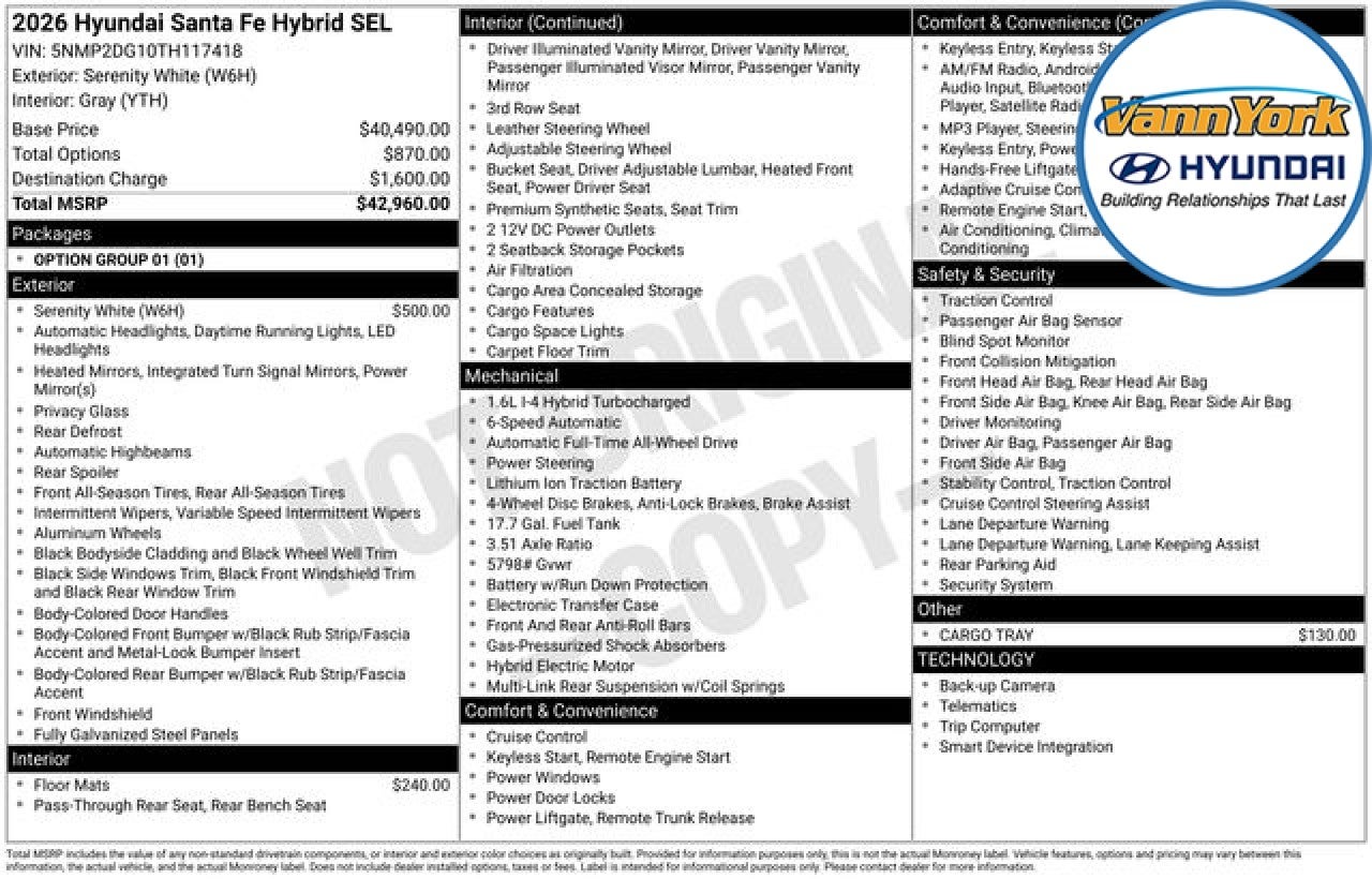 2026 Hyundai SANTA FE HYBRID SEL