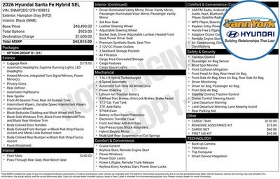 2026 Hyundai SANTA FE HYBRID SEL