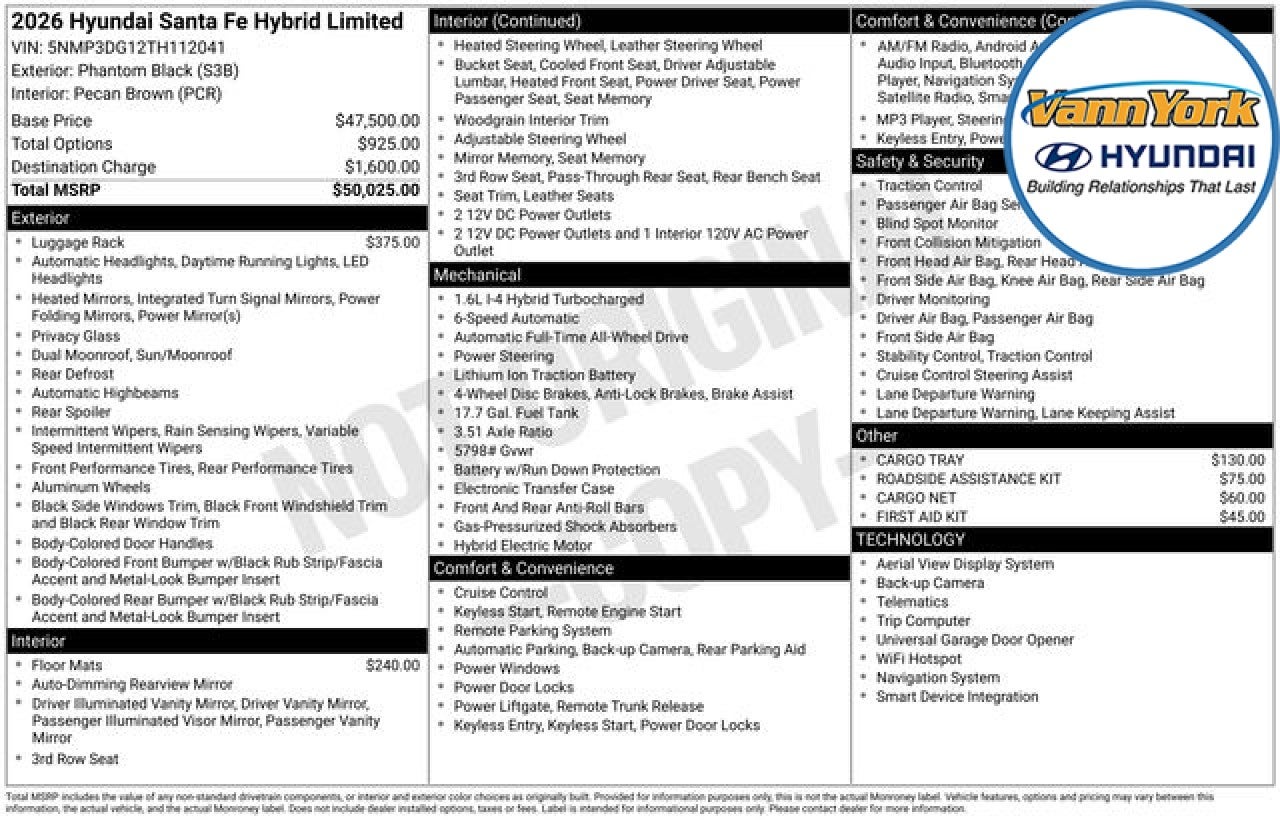 2026 Hyundai SANTA FE HYBRID Limited