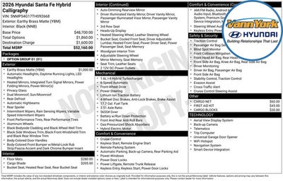 2026 Hyundai SANTA FE HYBRID Calligraphy