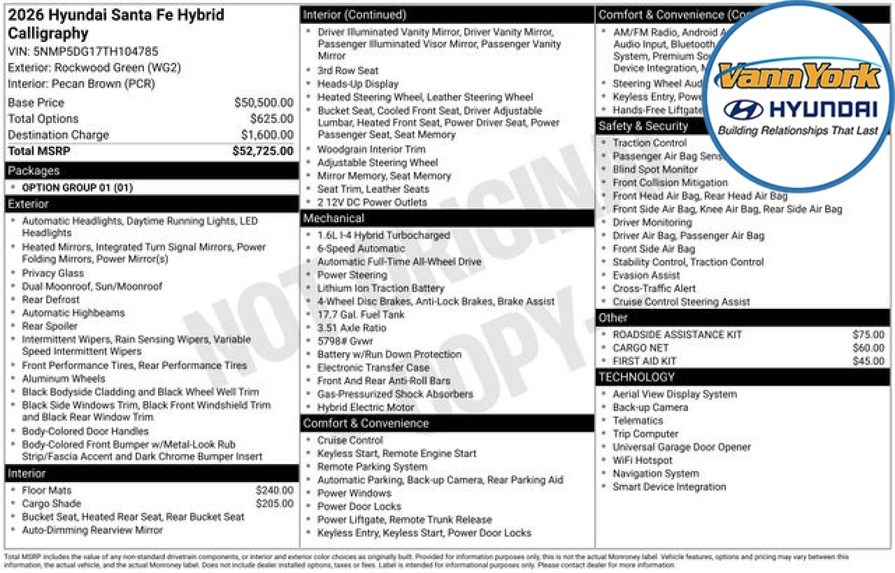 2026 Hyundai SANTA FE HYBRID Calligraphy