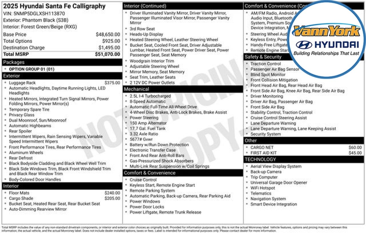 2025 Hyundai SANTA FE Calligraphy