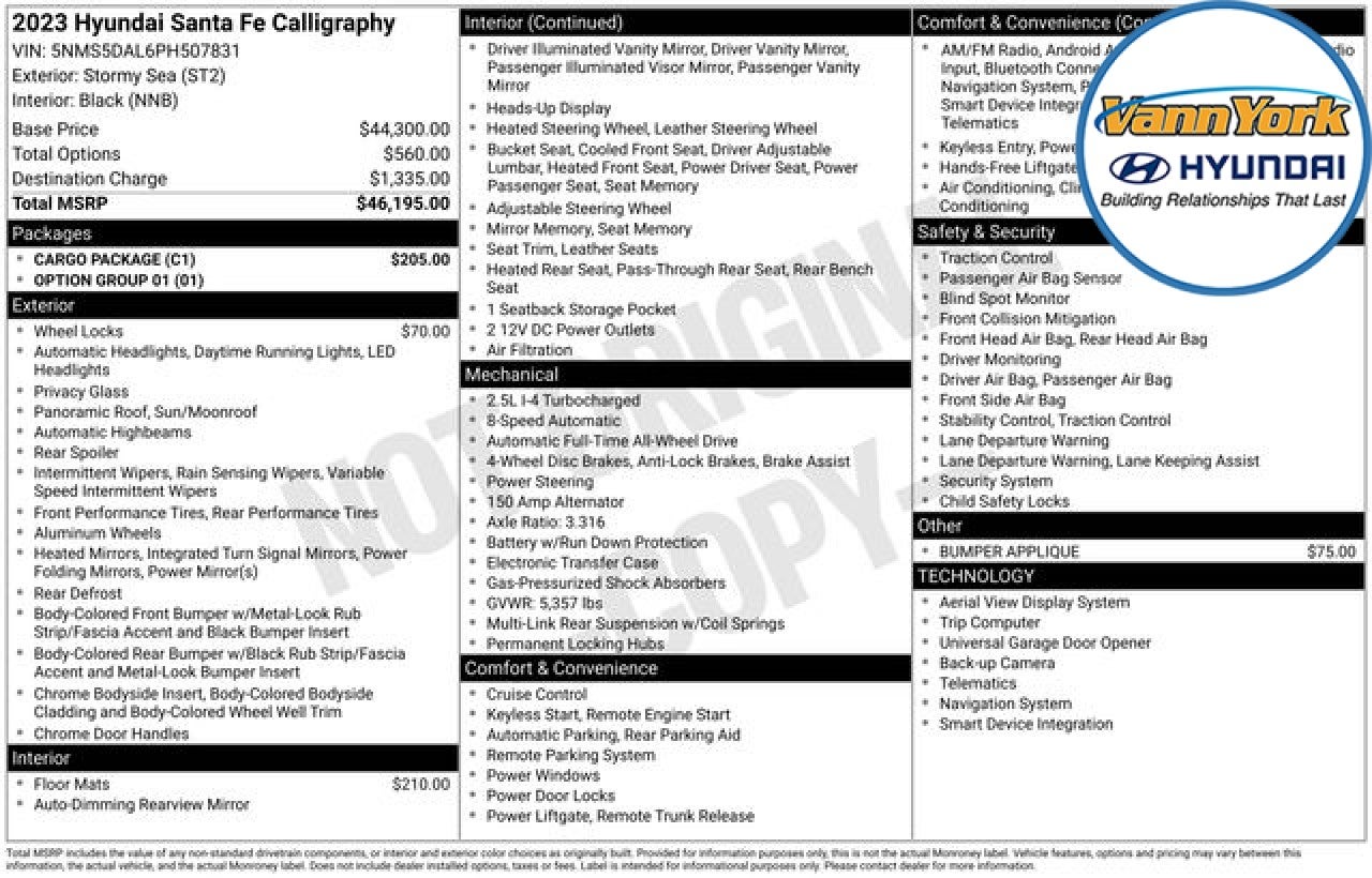 2023 Hyundai SANTA FE Calligraphy