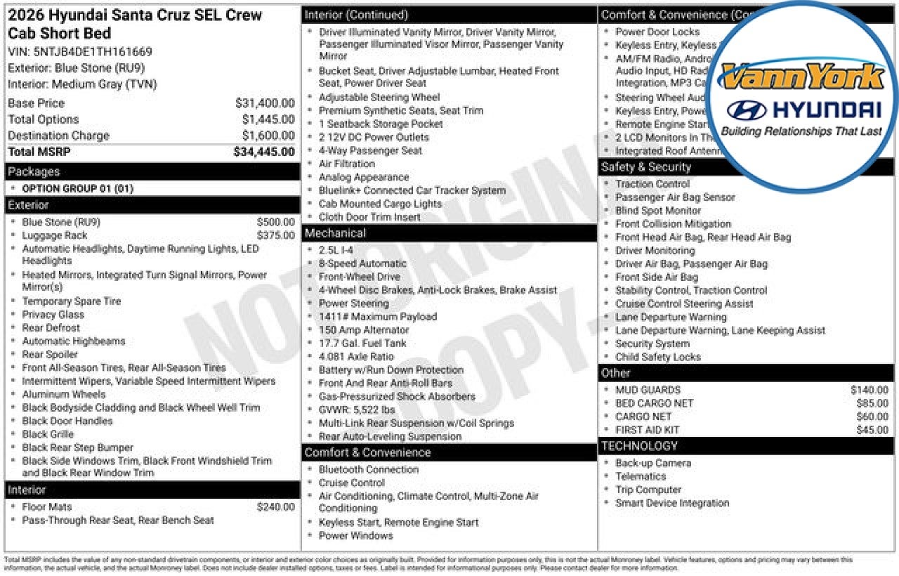 2026 Hyundai SANTA CRUZ SEL