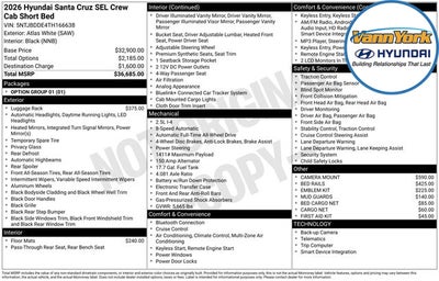 2026 Hyundai SANTA CRUZ SEL