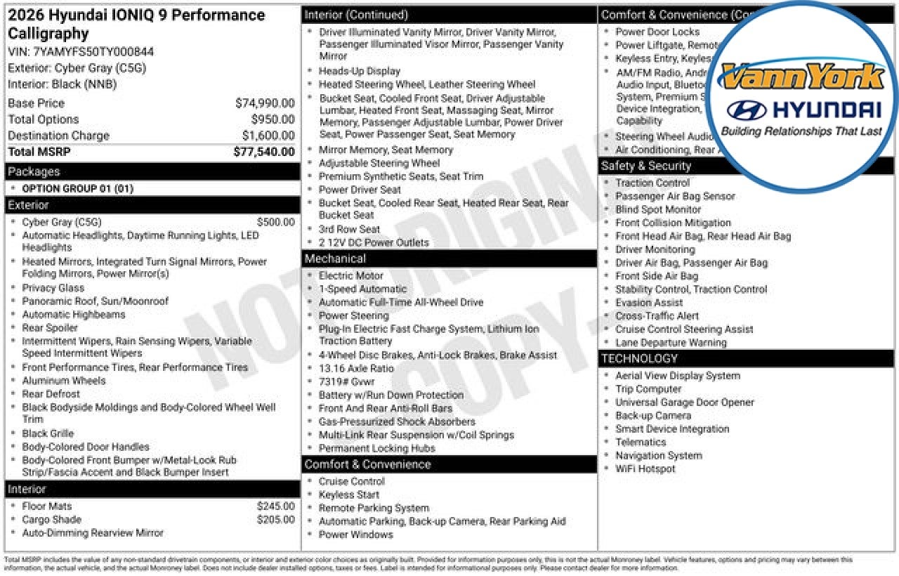 2026 Hyundai IONIQ 9 Performance Calligraphy