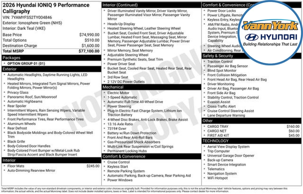 2026 Hyundai IONIQ 9 Performance Calligraphy