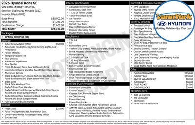 2026 Hyundai KONA SE