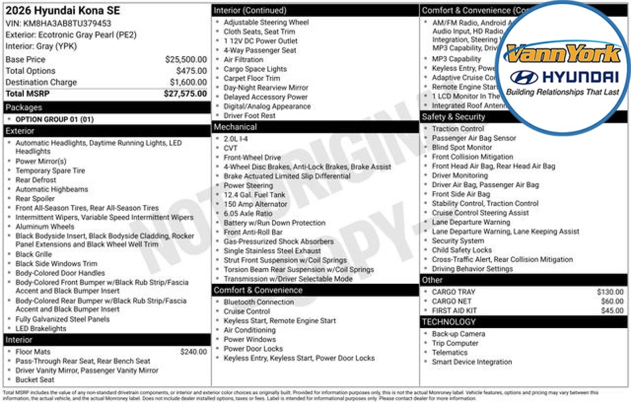 2026 Hyundai KONA SE