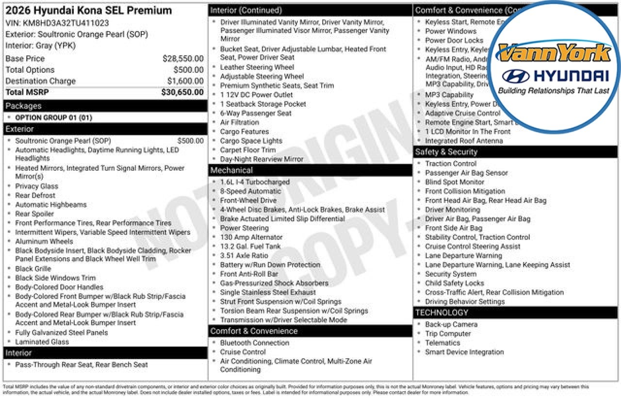 2026 Hyundai KONA SEL Premium