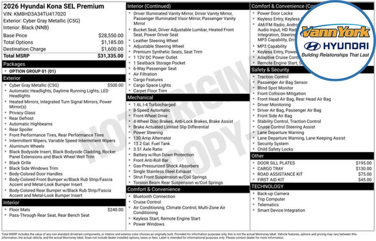 2026 Hyundai KONA SEL Premium
