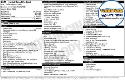2026 Hyundai KONA SEL Sport