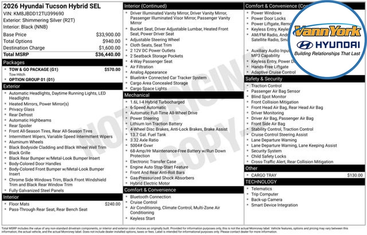 2026 Hyundai TUCSON HYBRID SEL