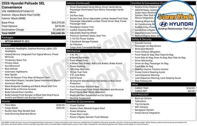 2026 Hyundai PALISADE SEL Convenience