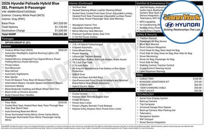 2026 Hyundai PALISADE HYBRID Blue SEL Premium 8P