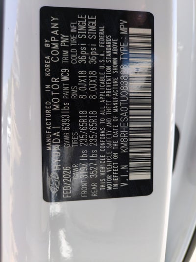 2026 Hyundai PALISADE HYBRID SEL Premium 8P