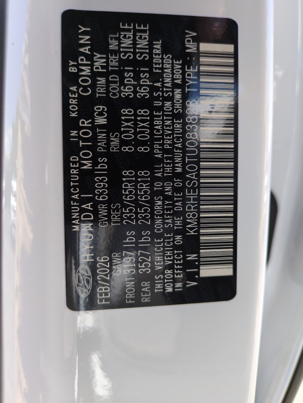 2026 Hyundai PALISADE HYBRID SEL Premium 8P