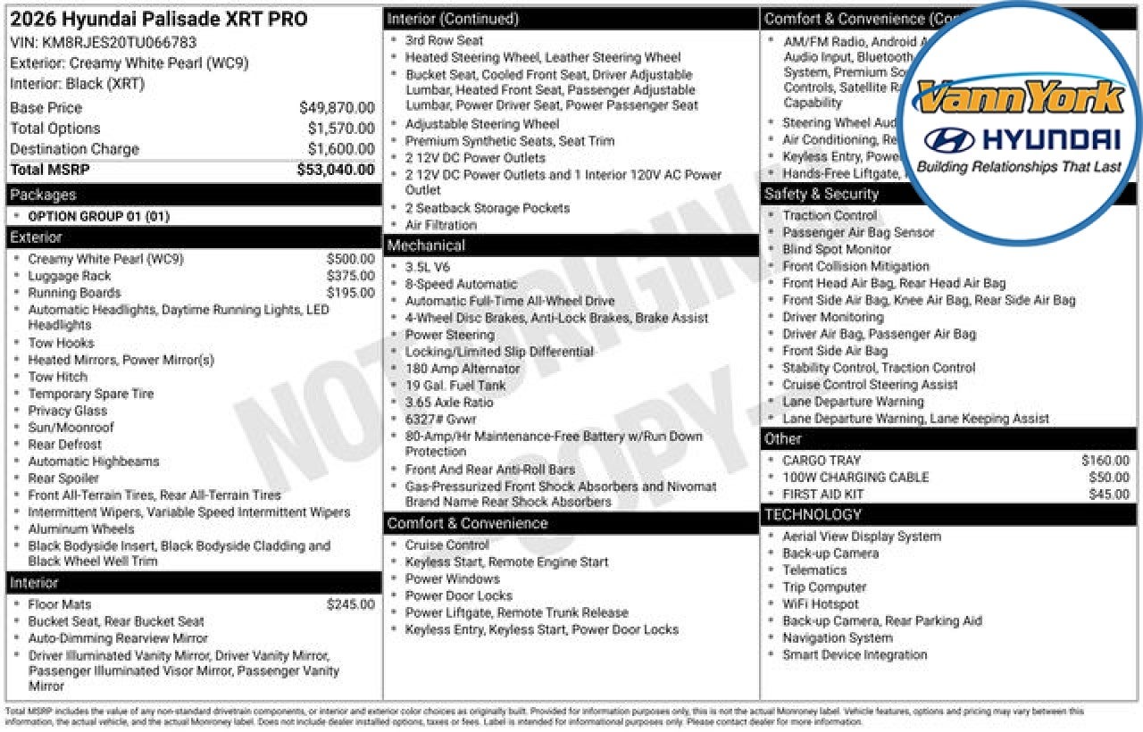 2026 Hyundai PALISADE XRT Pro