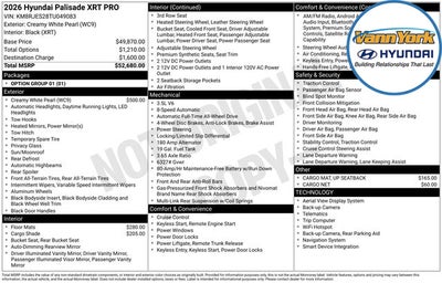 2026 Hyundai PALISADE XRT Pro