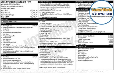 2026 Hyundai PALISADE XRT Pro