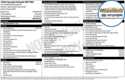 2026 Hyundai PALISADE XRT Pro