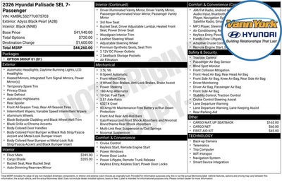 2026 Hyundai PALISADE SEL 7P