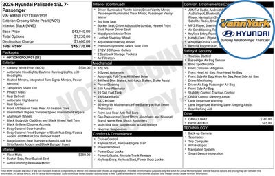 2026 Hyundai PALISADE SEL 7P