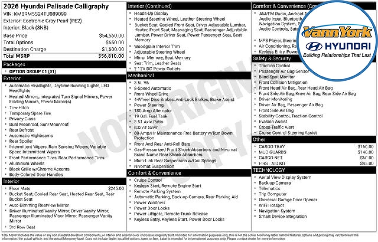 2026 Hyundai PALISADE Calligraphy