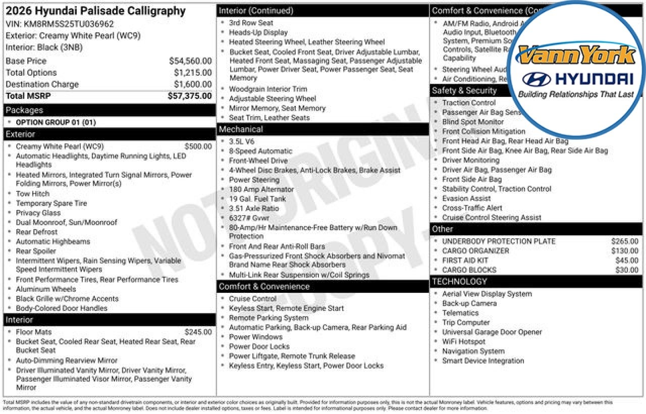 2026 Hyundai PALISADE Calligraphy