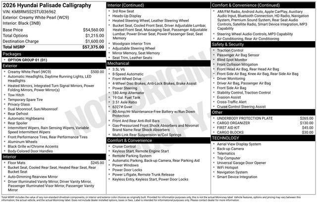 2026 Hyundai PALISADE Calligraphy FWD