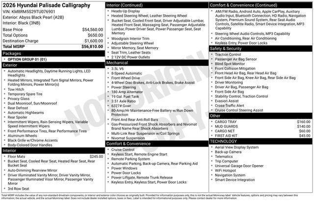 2026 Hyundai PALISADE Calligraphy FWD
