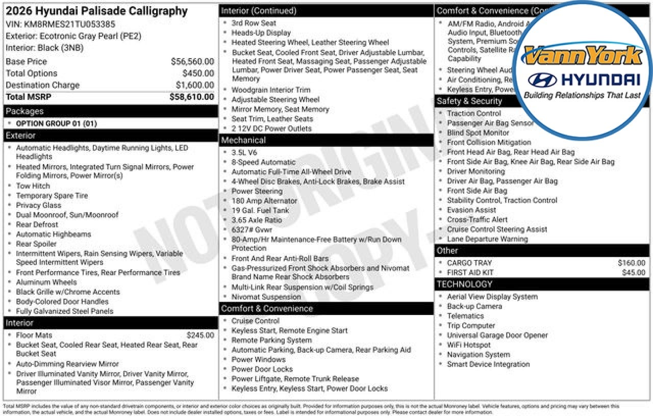 2026 Hyundai PALISADE Calligraphy