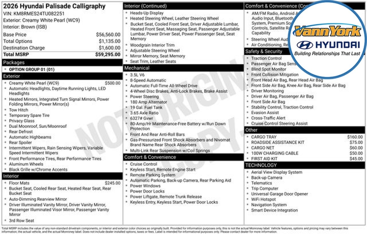 2026 Hyundai PALISADE Calligraphy
