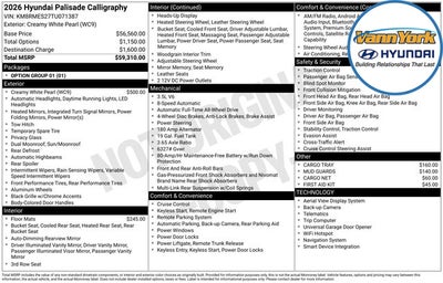 2026 Hyundai PALISADE Calligraphy