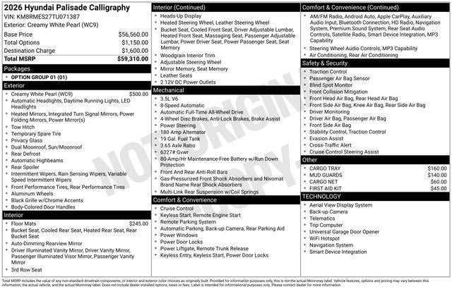 2026 Hyundai PALISADE Calligraphy AWD