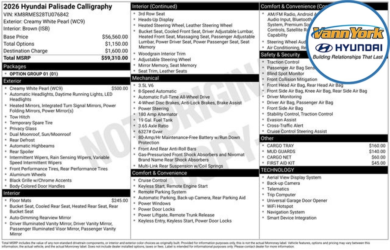 2026 Hyundai PALISADE Calligraphy
