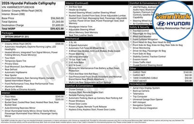 2026 Hyundai PALISADE Calligraphy